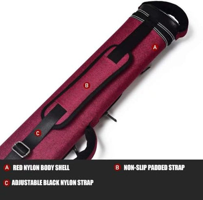 Champion 2X4,3x6 Nylon/Leatherette Billiard Pool Cue Stick Hard Carrying Case 4S2B, 6S3B - color: Red, size: 3X6 (3B6S)