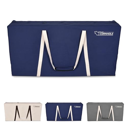GoSports 4 x 2 ft Canvas Cornhole Carrying Case - Choose Navy Blue, Gray, or Natural - PRO Grade - style: Navy Blue