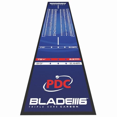 WINMAU Dart Mat with Throw Line for Soft Tip and Steel Tip - Available in Outshot and Clearzone Style - style: Pro Zone Outshot
