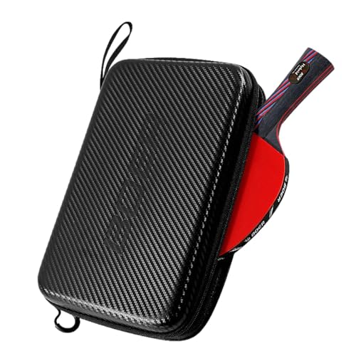 Table Tennis Racket Case - Waterproof Hard Case, Portable Paddle Storage Bag for 2 Rackets and 3 Balls