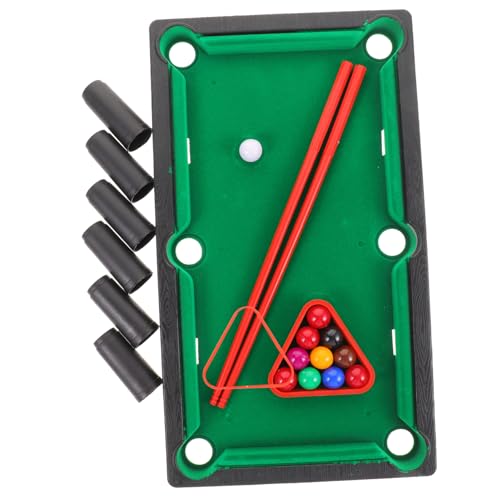 1set Mini Pool Table Toy Desktop Billiards Game for Home Office Includes Pool Cues and Rack Fun Miniature Tabletop Activity for All Ages