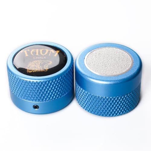 TAOM Upgrade Pool Chalk Holder Round Shaped Practical Tool Billiards Accessories Magnetic Mini Chalk Tip Case Container Round Box Billiards,Cue Tip Tool Scuffer Shaper - color: 2-Single Chalk holder-Blue