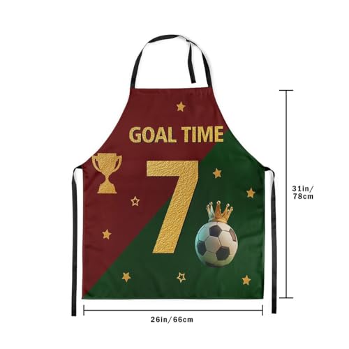 Manfei Baseball Kids Kitchen Apron - color: Red Golden