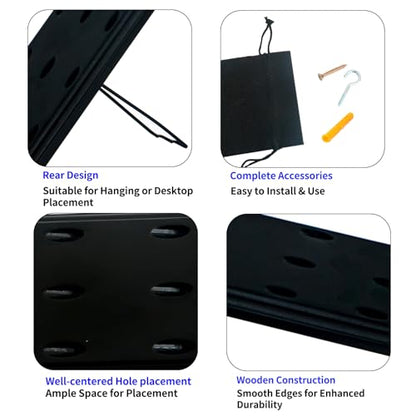 Darts Holder Wall Mounted Displays: Suit for 12 Steel/Soft Tip Darts,with Metal Hook & Storage Bag