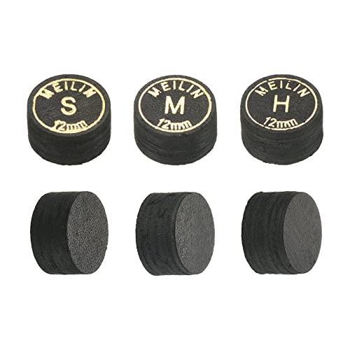 PATIKIL Pool Cue Tips Kit Multiple Layer Pool Billiard Cue Tips Laminated Glue-on Snooker Stick Tip Billiard Accessories - size: 12mm