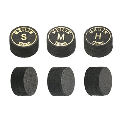 PATIKIL Pool Cue Tips Kit Multiple Layer Pool Billiard Cue Tips Laminated Glue-on Snooker Stick Tip Billiard Accessories - size: 12mm