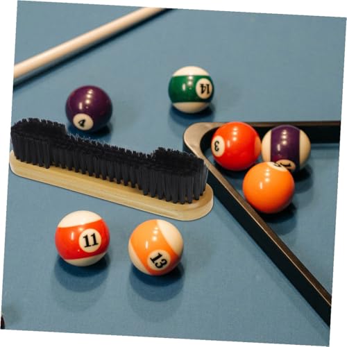VICASKY Billiard Table Rail Brush and Small Spaces Cleaning Brush 12-inch Wooden Handle Pool Table Debris and Dust Remover for Sports Room