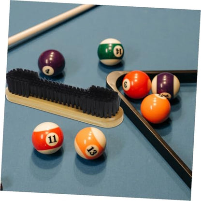 VICASKY Billiard Table Rail Brush and Small Spaces Cleaning Brush 12-inch Wooden Handle Pool Table Debris and Dust Remover for Sports Room
