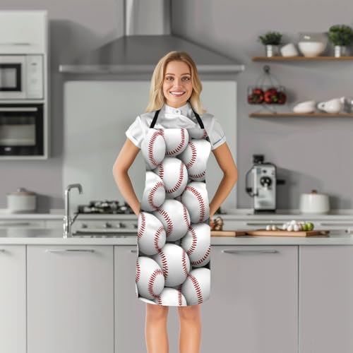 Castle Fairy Cartoon Baseball Kitchen Apron,Bow Knots Waterproof Apron - color: White Red02