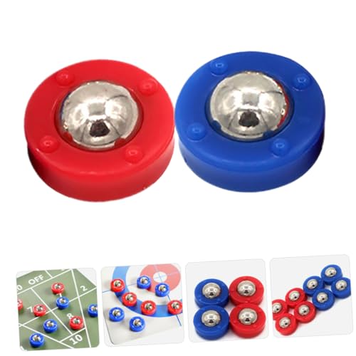 Abaodam 20pcs Tabletop Shuffleboard Game Pucks Set Mini Curling Accessories Sturdy Plastic Indoor Fun for Ages Replacement Parts for Shuffleboard Table