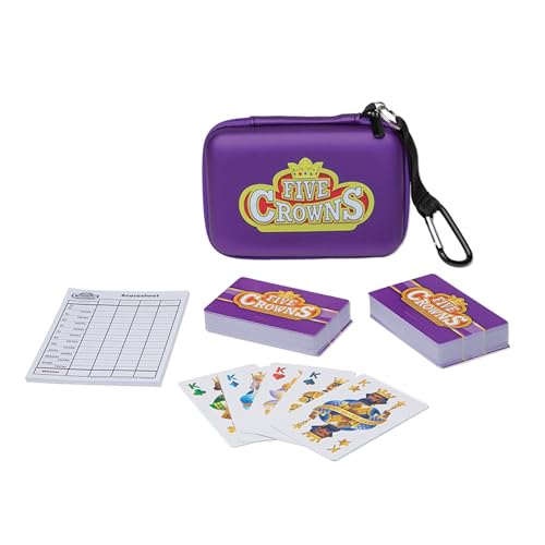 Five Crowns Travel Case Bundle, Cards, Scorecard Included – Card Game for Kids and Adults, Family Game Night, The Game isn’t Over Until The Kings Go Wild!, 5 Suited Rummy Style Card Game, Ages 8+ - style: Five Crowns Travel