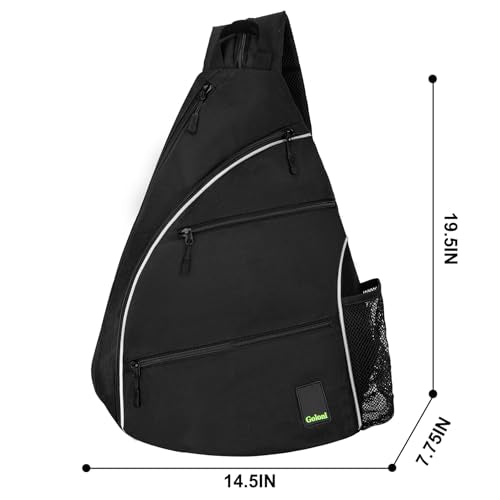 Goloni Pickleball Bag for Women Men, Convertible Pickleball Backpack Sling Bag with Fence Hook, Waterproof Polyester Paddle Bag with Multiple Compartments - color: Black