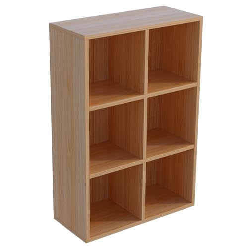OSCHF 6-Cube Storage Shelf Bookcase, Oak - color: Oak, size: 6-Cube