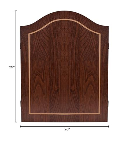 Dart Board Cabinet Set with 18-inch Dartboard, 6 Steel-Tip Darts, and Chalkboard Scoring for Game Rooms, Man Caves, and Home Bars by Trademark Poker