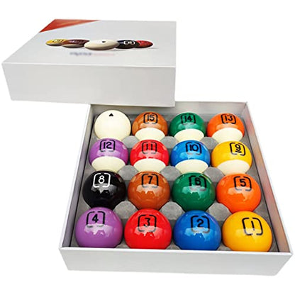 Billiard Set 2-1/4 Inch Pure Phenolic Pool Table Balls Regulation Size Complete 16 Resin Billiard Balls 57.2mm