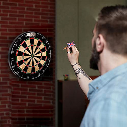 GSE Games & Sports Expert 18" Regulation Size Steel Tip Dartboard Game Set. Excellent Bristle/Sisal, Paper Baseball, Bullseye, Dart Board Game Set (Several Styles Available) - style: Pro Bristle Dartboard with Scoreboard