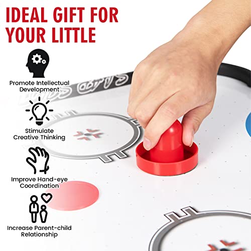 Giantex 42" Air Hockey Table - Small Air Hockey Table Top w/ 2 Pucks, 2 Strikers, LED Electronic Scoring, Powerful 12V Motor, Portable Mini Air Hockey Arcade Table Game for Kids & Adults, Game Room