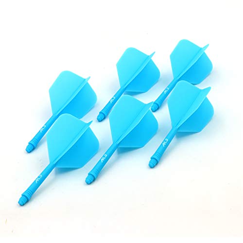 CUESOUL 6 Pieces ROST Integrated Dart Shaft and Flights - color: Shaft Length 28mm-Big Wing Shape-All Blue