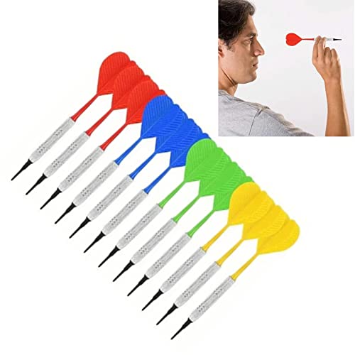 Soft Tip Darts Set Great for Beginners Enjoy Game Portable for Game Room Bar Home, Iron Plastic Shown 12 Darts 100 Replacement Tips