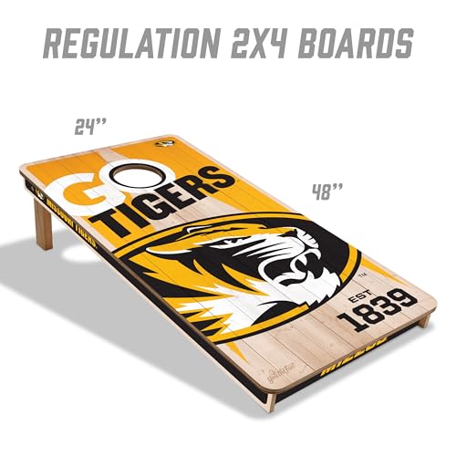 YouTheFan NCAA 2’ x 4’ Professional Wood Cornhole Game with Logo Bags