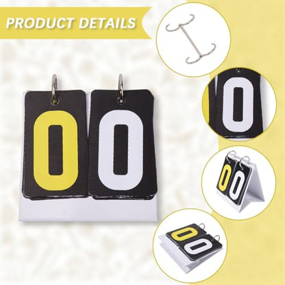 CREATCABIN Flip Scoreboard Small Scoreboard Score Keeper Table Top Scoreboard Flipper with Detachable Numbers for Basketball Tennis Badminton Volleyball Baseball Soccer for Competition 4x4 Inch