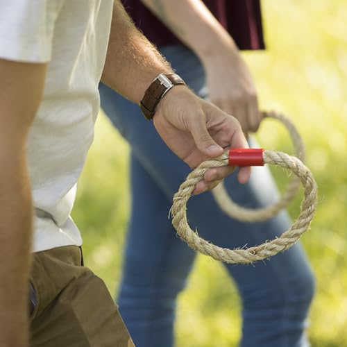 Triumph Sports Triumph Premium Wooden Quoit Set - Includes 2 Targets and 6 Sisal Rope Rings