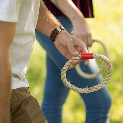 Triumph Sports Triumph Premium Wooden Quoit Set - Includes 2 Targets and 6 Sisal Rope Rings