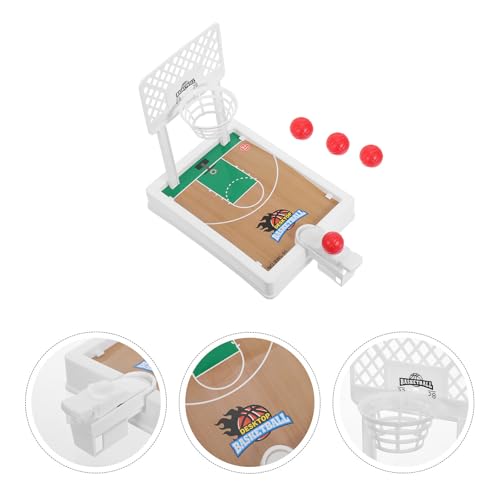VOSAREA 1 Set Mini Basketball Hoop Game - Tabletop Basketball Shooting Tool for Kids Adults - Interactive Finger Shoot Desktop Decor - Portable Indoor Sports Party Favor