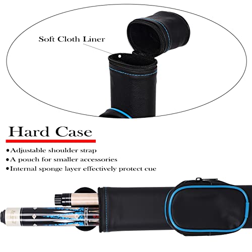 Pool Cue Stick with Hard Case Hardwood Canadian Maple Professional Billiard Pool Stick 58" 2-Pieces 19/20oz Pool Stick Set - color: CGB-500, size: 19 oz