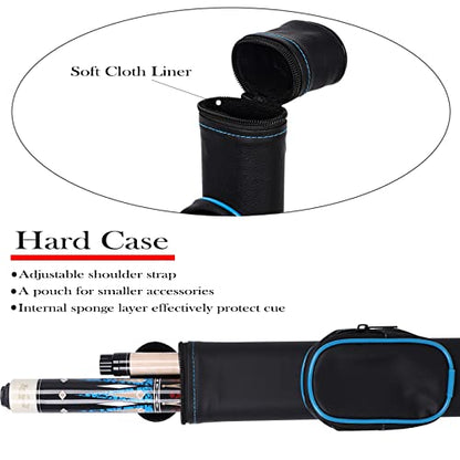Pool Cue Stick with Hard Case Hardwood Canadian Maple Professional Billiard Pool Stick 58" 2-Pieces 19/20oz Pool Stick Set - color: CGB-500, size: 19 oz