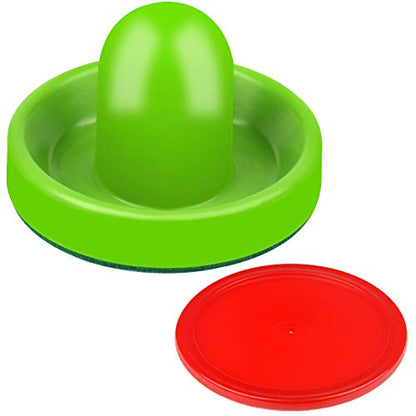 ONE250 Air Hockey Pushers and Red Air Hockey Pucks, Goal Handles Paddles Replacement Accessories for Game Tables (4 Striker, 4 Puck Pack) - color: Green