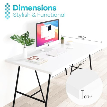 Kaboon 36x20 inch White Table Top Universal, Solid One-Piece Desktop, Reversible Melamine Countertop, Double Desks, L-Desk DIY - color: White, size: 36x20