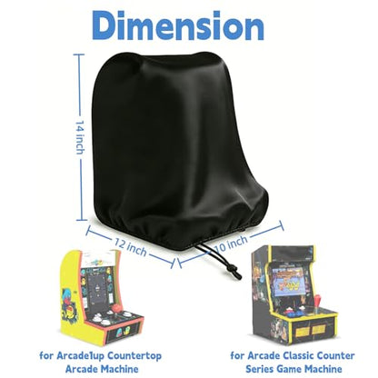Mini Arcade Machine Cover for Arcade1up Tabletop Arcade Games, Waterproof Small Game Machine Cover for Pacman Table Top, Heavy Duty Dustproof Protection, 10"x 12" x 14" - size: 10"L x 12"D x 14"H