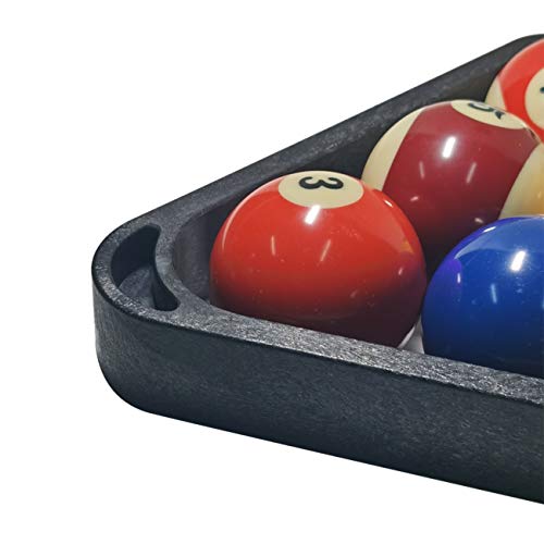 BALIKEN Triangle 8 Ball and 9 Ball Rack for Pool Table, Suited for 2-1/4" Pool Balls, Billiard Racks Pool Table Accessories (Triangle/Plastic, Black)