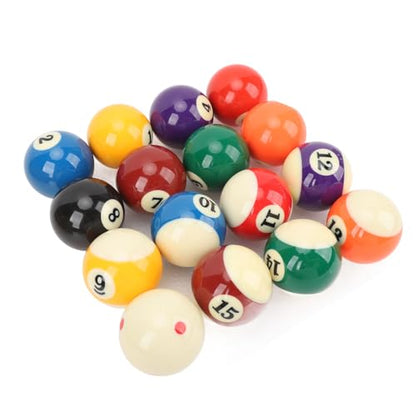 Billiard Balls Set, Resin 2.25inch Regulation Size High Friction Bright Colors with Clear Numbering Includes Ball