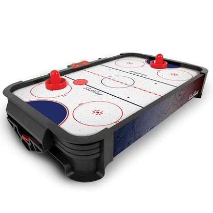 EastPoint Tabletop Air Hockey Table Pro - Black & White - LED Scoreboard for Hockey Game - Includes Pucks & Pushers for Table Games for Kids - Compact Durable Design for Tabletop Play