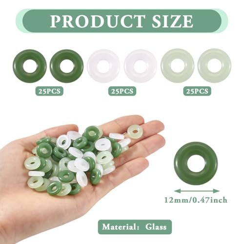 KISSITTY Glass Peace Buckle Charms Blessing Buckle Pendants for DIY Necklace Bracelet Earring Jewelry Making - color: 3 Colors