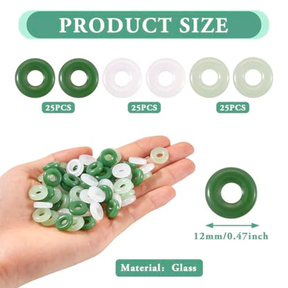 KISSITTY Glass Peace Buckle Charms Blessing Buckle Pendants for DIY Necklace Bracelet Earring Jewelry Making - color: 3 Colors