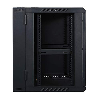 AEONS 12U Signature Double Section Wall Mount 19-inch Networking IT Cabinet Enclosure Hinged Swing Out 22-inch Depth Glass Door (Fully Assembled) - style: 12U-22" D