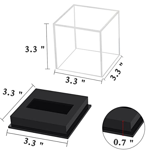 Clear Hockey Puck Display Case Acrylic Puck Display Holder Stand Box Sports Dustproof Storage Collectibles Protection Box with Base