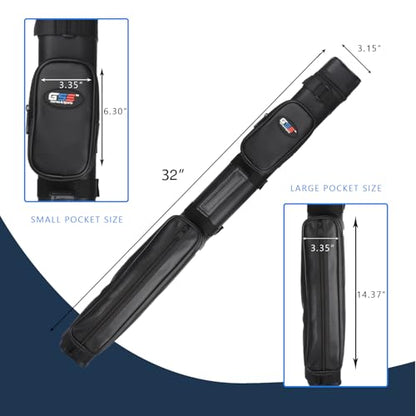 GSE Games & Sports Expert 2x2 Deluxe Hard Billiard Pool Cue Stick Carrying Case, Billiard Cue Case, Billiards Accessories (Several Colors Available) - color: Square - Black