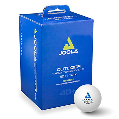 JOOLA Tischtennisbälle Outdoor - 40+ mm Tischtennis Bälle Wetterfest, Robust für Außen (6er-| 12er-Pack), Weiss