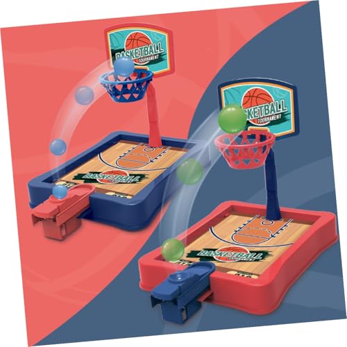 2 Sets Mini Table Basketball Game for Indoor Desktop Basketball Stands in Red and Blue Educational Plaything Enhancing Hand-Eye Coordination and Finger Strength and Portable