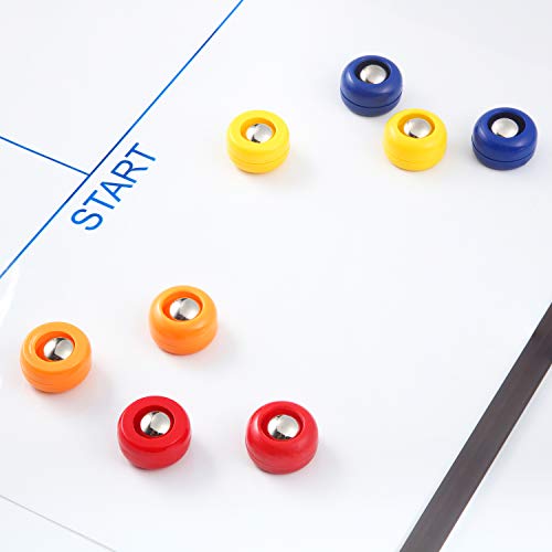 Gejoy Mini Shuffleboard Replacement Puck Tabletop Equipment Rollers Set Shuffleboard Curling Accessories - color: Red, Blue, Orange, Yellow