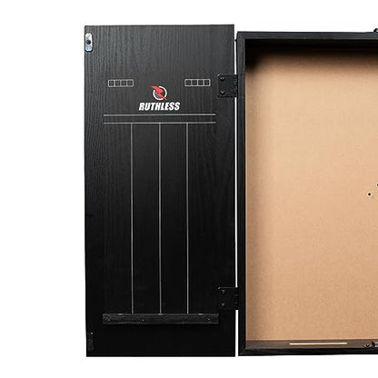 Ruthless | Dart Board Cabinet | Professional Heavy Duty Square Black Dartboard Storage