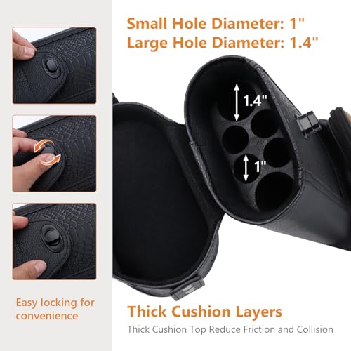 2x4 Pool Cue Case, Hard Pool Cue Case, Billiard Cue Case with Stand, Billiards Accessories Holds 2 Cue Butt and 4 Cue Shafts - color: Black+brown
