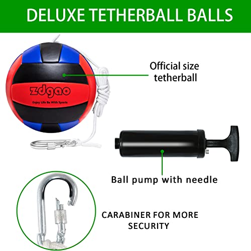 Soft Tether Ball- Replacement Tether Ball Come with Rope and Pump Set | Outdoors Game for Family Fun Play