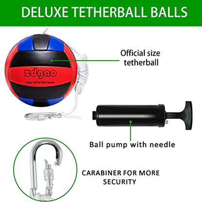 Soft Tether Ball- Replacement Tether Ball Come with Rope and Pump Set | Outdoors Game for Family Fun Play