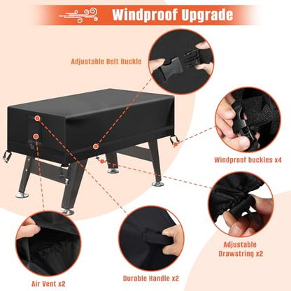 Kovshuiwe Foosball Table Cover Outdoor Waterproof Heavy Duty Rectangular Patio Football Game Table Cover-63"x45"x20"(LxWxH) - size: 63"Lx45"Wx20"H