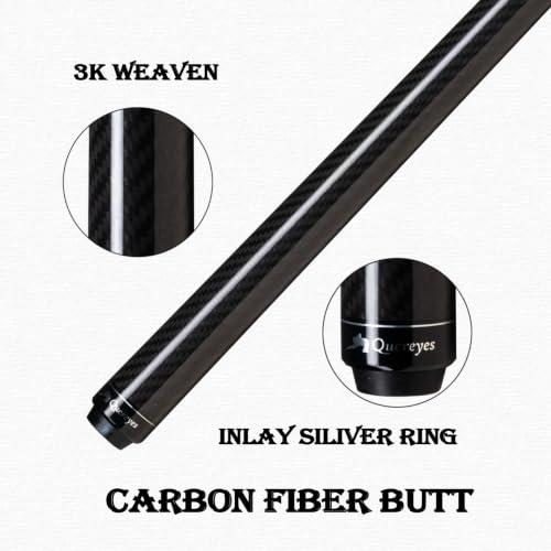 Carbon Fiber Short Pool Cue,32"/36"/42"/48" Low Deflection Kids Pool Cue,Professional Carbon Fiber Billiard Cue Shaft 5/16×18 - color: 36",12.5mm Tip